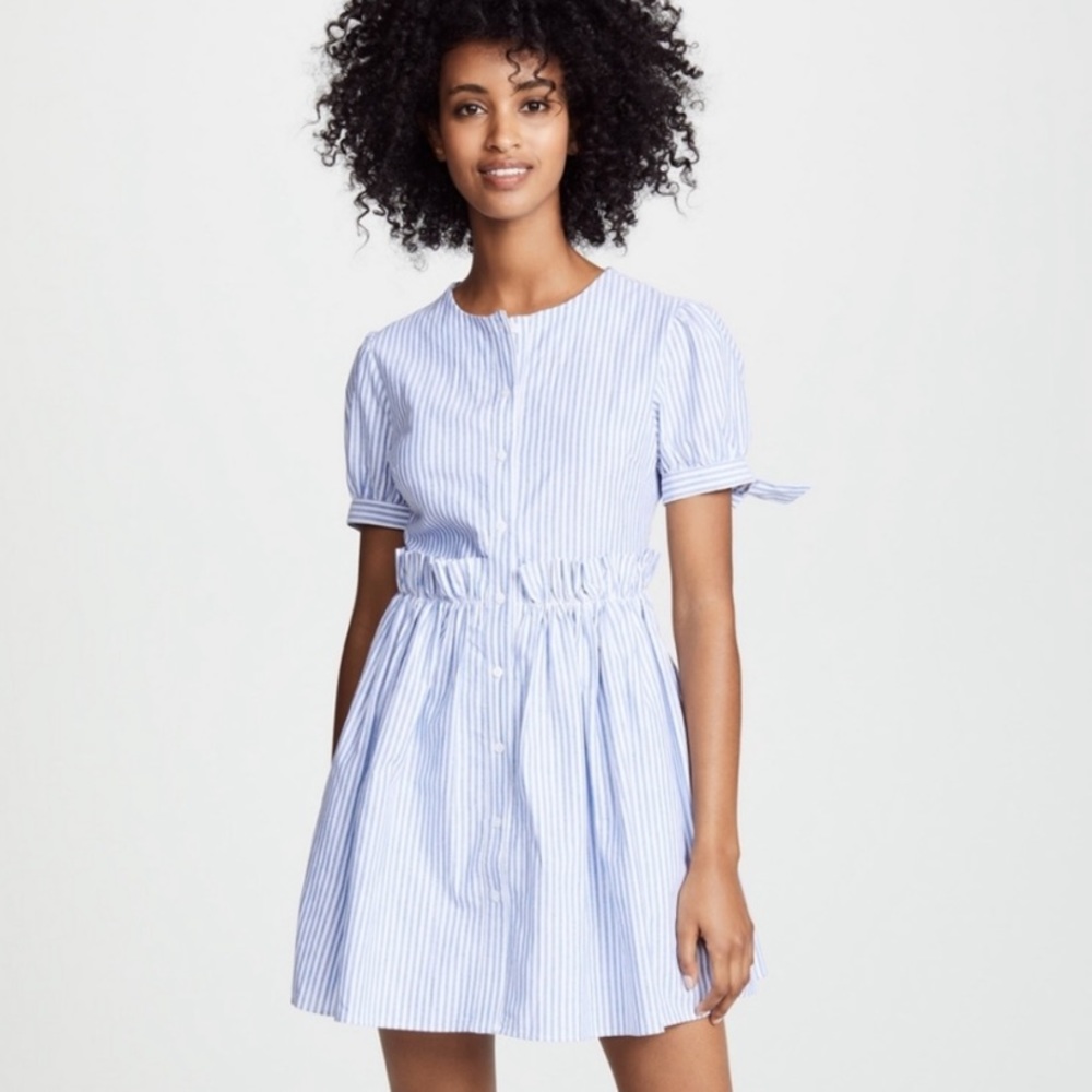 English Factory Striped Button Down Dress